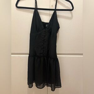 Black hourglass mini dress